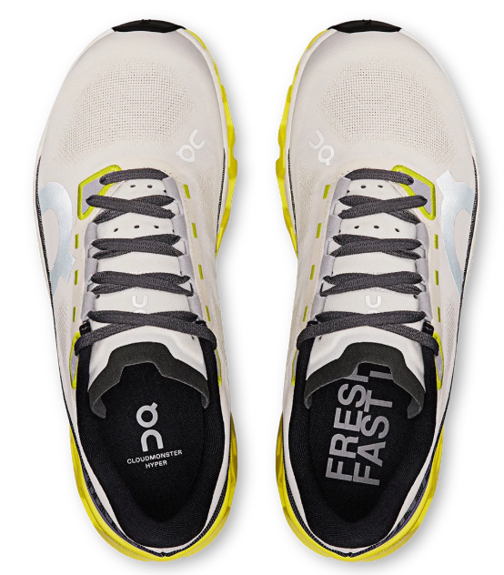 On Cloudmonster Hyper Running Shoes – White / Black / Lime