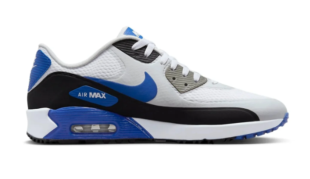 Nike Air Max 90 Men's Golf Shoes – White / Grey / Blue