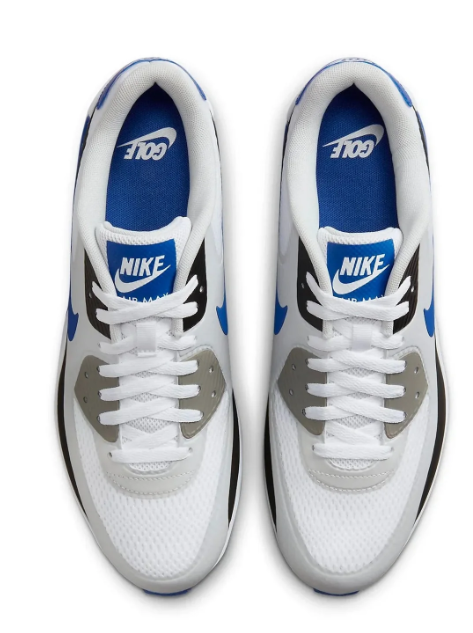 Nike Air Max 90 Men's Golf Shoes – White / Grey / Blue