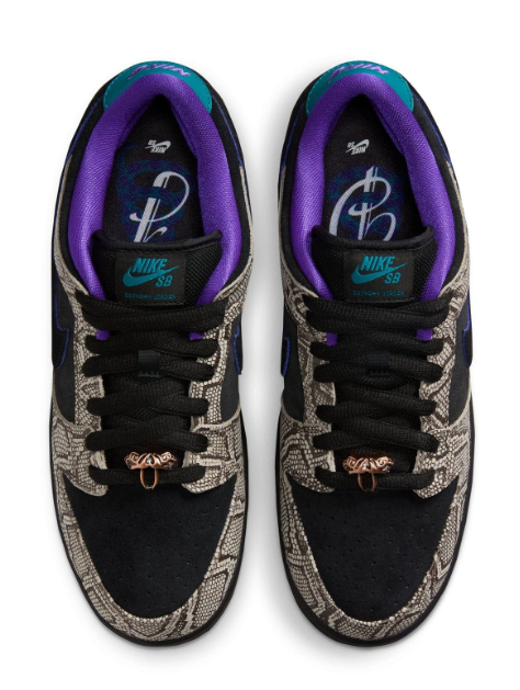 Nike SB Dunk Low Dashawn Jordan Sneakers – Snakeskin / Black / Fierce Purple