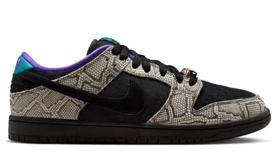 Nike SB Dunk Low Dashawn Jordan Sneakers – Snakeskin / Black / Fierce Purple